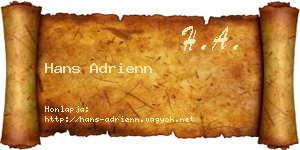 Hans Adrienn névjegykártya